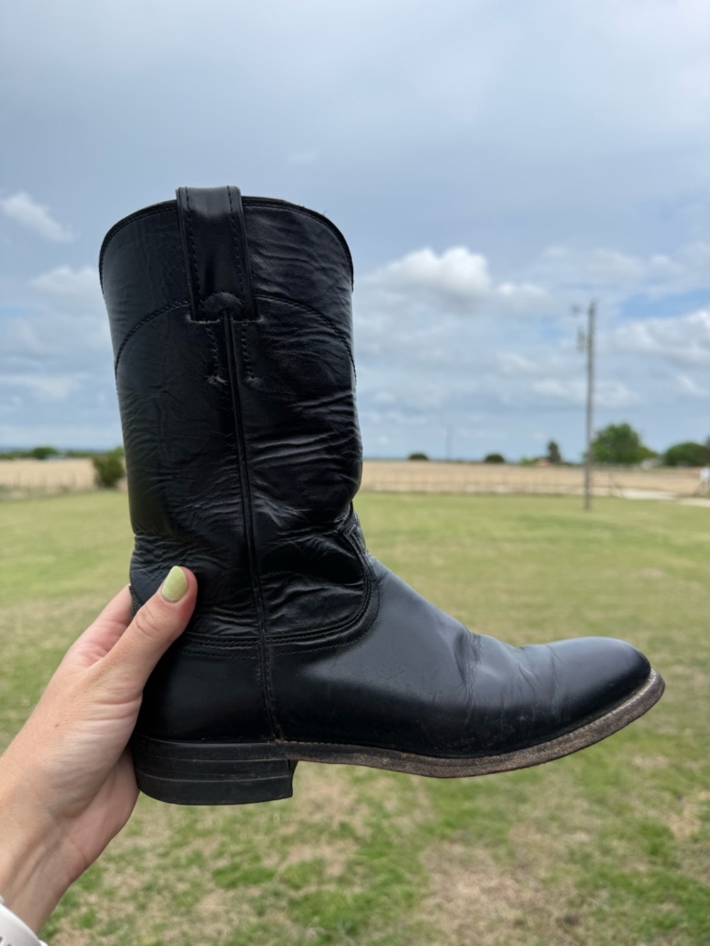 Justin Roper Boots Black Leather